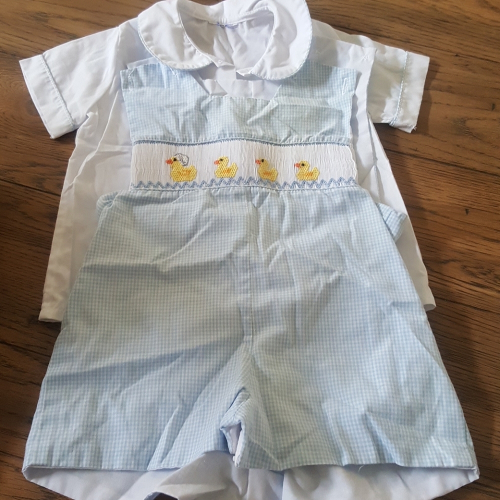 Adorable hand stiched baby duck jumper 12 mo